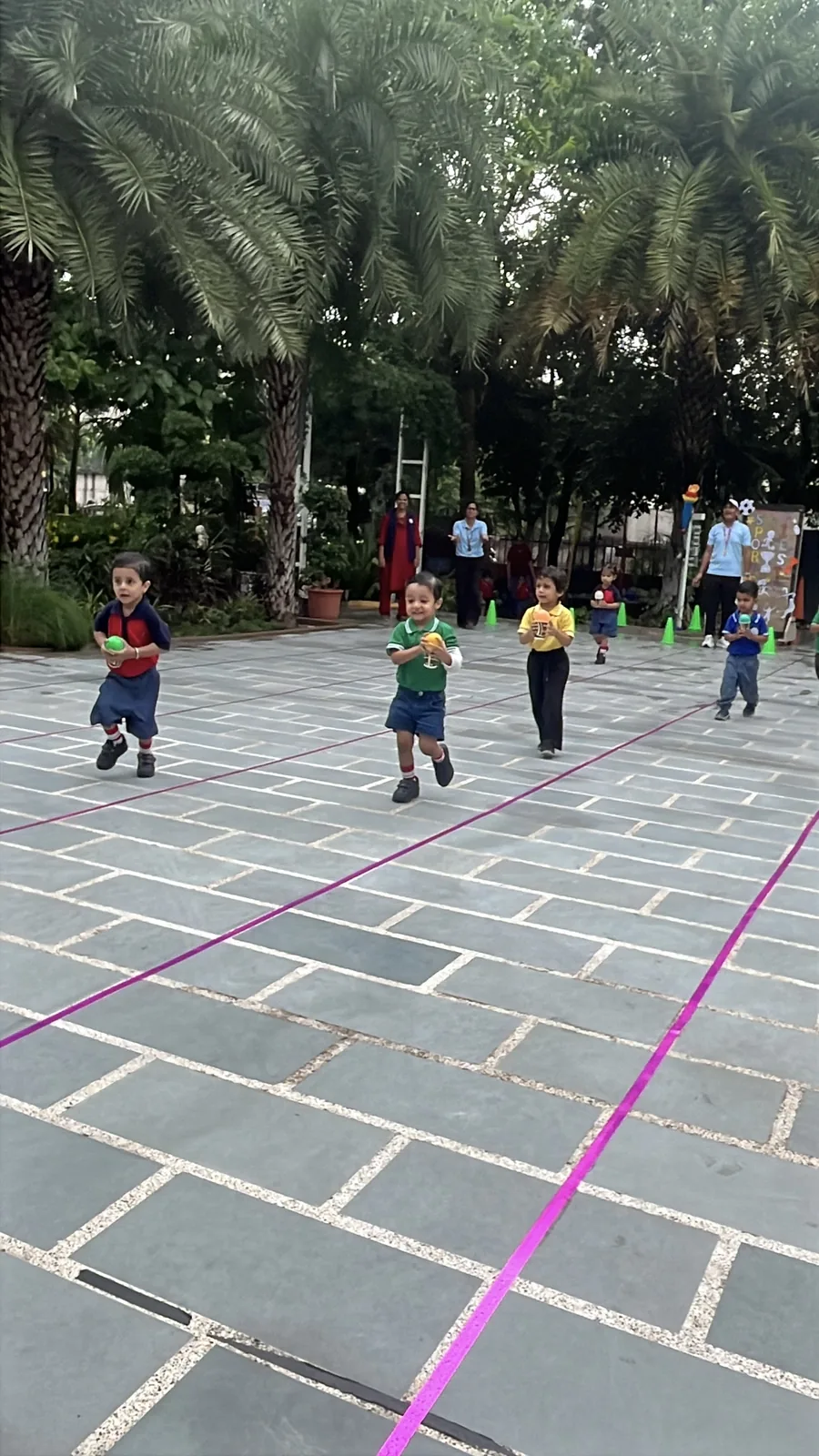 Outdoor play at Buniyaad World School playgroup